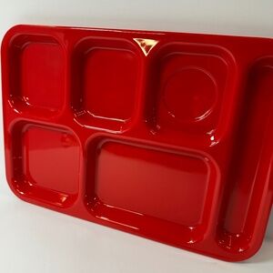 Carlisle Red 6-Compartment Cafeteria Tray – Restaurant Food Service Tray